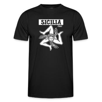 Sicily flag Sicily Palermo Italy - Men's Functional T-Shirt - black - Front - AI Model Male 178 dark (178cm)