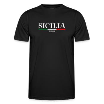 Sicily flag Sicily Palermo Italy - Men's Functional T-Shirt - black - Front - AI Model Male 178 dark (178cm)