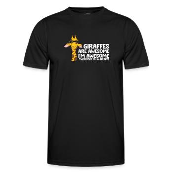 Giraffen sind fantastisch Ich bin fantastisch, - Männer Funktions-T-Shirt - Schwarz - Vorne - AI Model Male 178 dark (178cm)