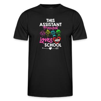 Chef d’établissement Directeur Directeur Directeur de la direction de l’école - T-shirt sport Homme - noir - Devant - AI Model Male 178 dark (178cm)
