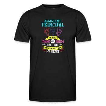 Chef d’établissement Directeur Directeur Directeur de la direction de l’école - T-shirt sport Homme - noir - Devant - AI Model Male 178 dark (178cm)