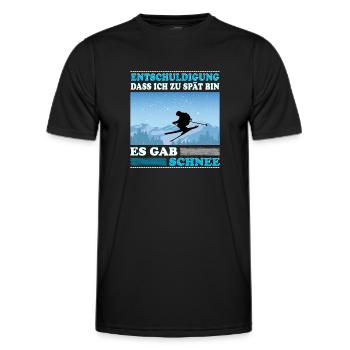 Ski Skifahrer Es gab Schnee Skipiste - Männer Funktions-T-Shirt - Schwarz - Vorne - AI Model Male 178 dark (178cm)