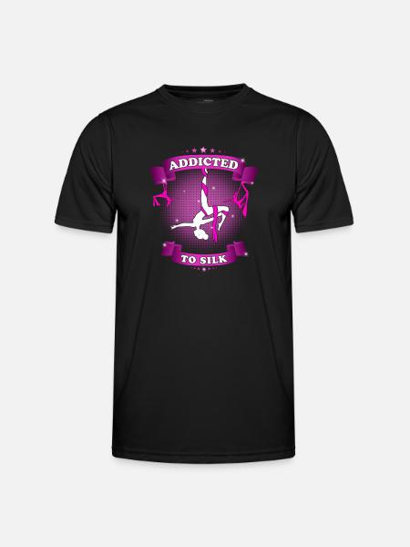 Süchtig Nach Seide Aerial Silk Akrobatik - Männer Funktions-T-Shirt - Schwarz