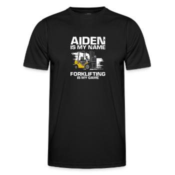 Magasiniers pour caristes et chariots élévateurs - T-shirt sport Homme - noir - Devant - AI Model Male 178 dark (178cm)