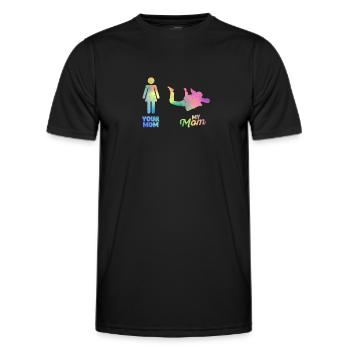 Ta mère Ma mère Parachutiste - T-shirt sport Homme - noir - Devant - AI Model Male 178 dark (178cm)