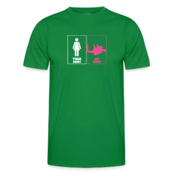 Ta mère Ma mère Parachutiste - T-shirt sport Homme - vert - Devant - AI Model Male 178 dark (178cm)