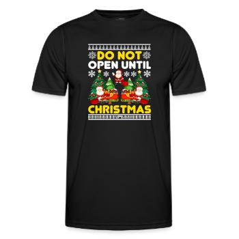 Do Not Open Until Christmas Funny Ugly Xmas Ugly - Männer Funktions-T-Shirt - Schwarz - Vorne - AI Model Male 178 dark (178cm)