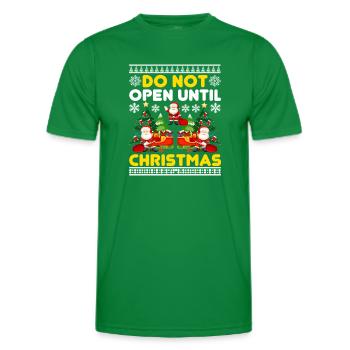 Do Not Open Until Christmas Funny Ugly Xmas Ugly - Men's Functional T-Shirt - kelly green - Front - AI Model Male 178 dark (178cm)