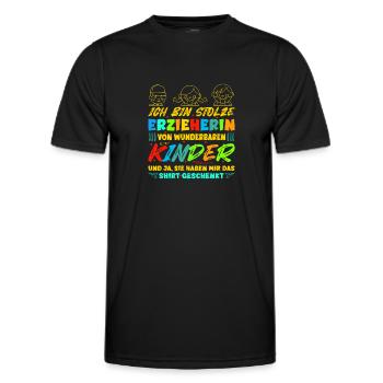 Erzieherin Kindergarten Stolze Erzieherin - Männer Funktions-T-Shirt - Schwarz - Vorne - AI Model Male 178 dark (178cm)