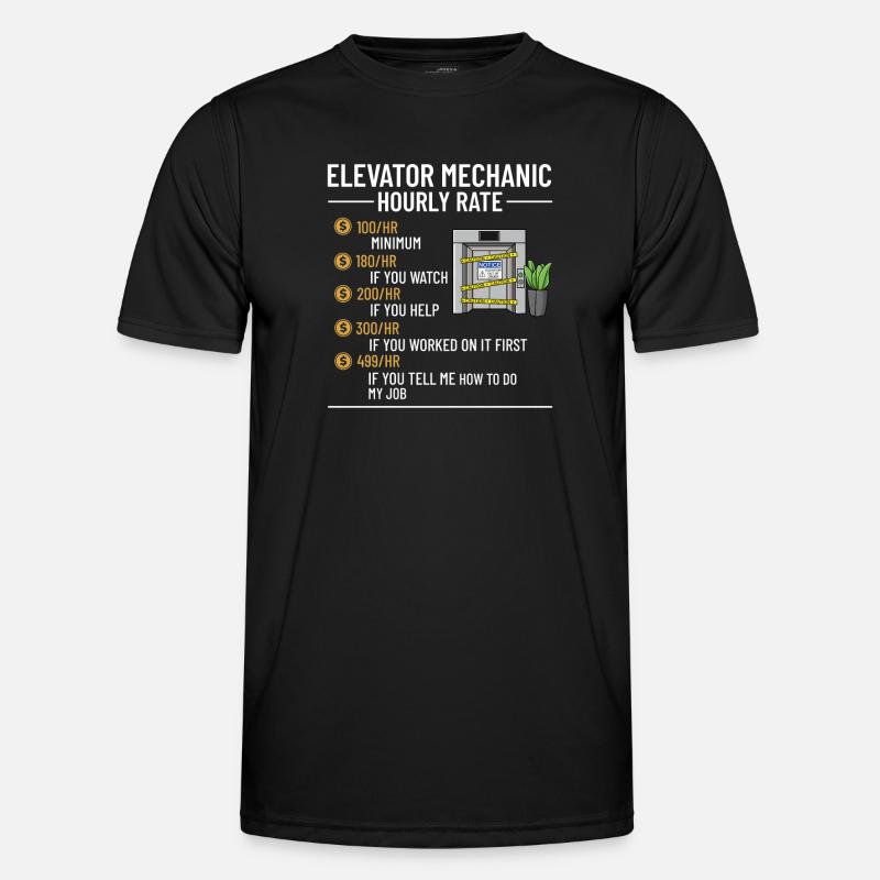 Technicien d’ascenseur Élévateur élévateur - T-shirt sport Homme - noir