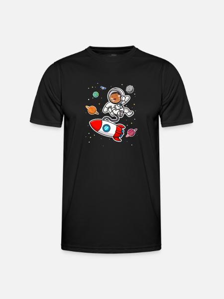 capybara astronaut in space Funny Rodent Lover Pun - Men's Functional T-Shirt - black