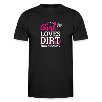 Cette fille aime les courses sur piste de terre - T-shirt sport Homme - noir - Devant - AI Model Male 178 dark (178cm)