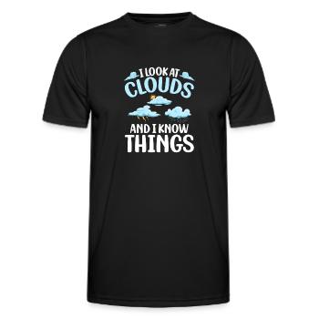 I Look At Clouds And I Know Things Meteorologist - Men's Functional T-Shirt - black - Front - AI Model Male 178 dark (178cm)