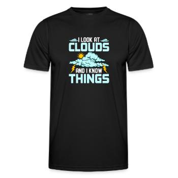 I Look At Clouds And I Know Things Meteorology - Men's Functional T-Shirt - black - Front - AI Model Male 178 dark (178cm)