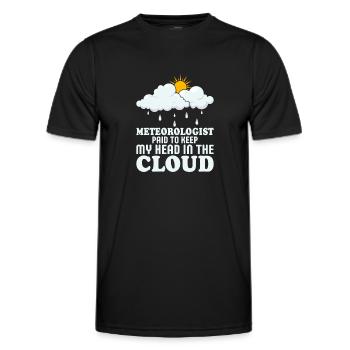 Meteorologist Paid To Keep My Head In The Cloud St - Men's Functional T-Shirt - black - Front - AI Model Male 178 dark (178cm)