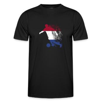 Équipe nationale des Pays-Bas - T-shirt sport Homme - noir - Devant - AI Model Male 178 dark (178cm)