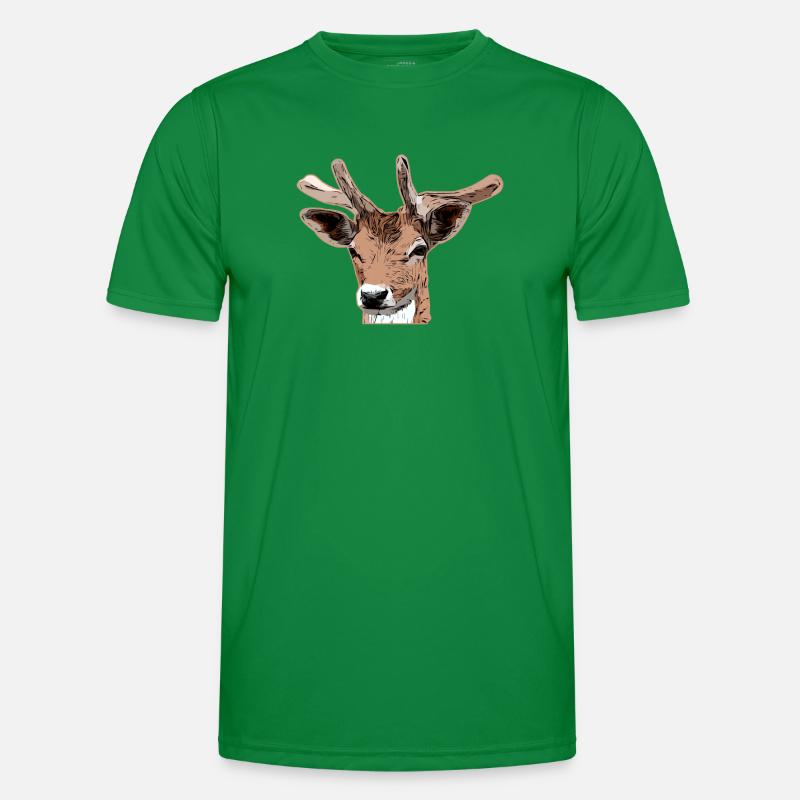 Hirsch Waldtier Design Männer Funktions-T-Shirt