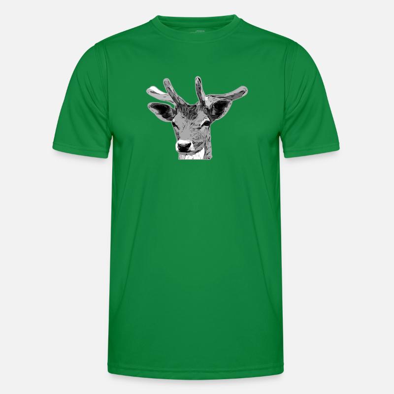 Hirsch Waldtier Design Männer Funktions-T-Shirt