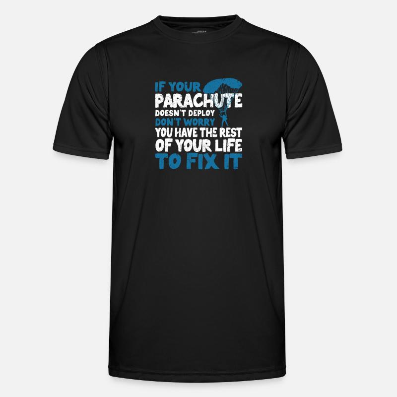 Funny Skydiver Parachutist - Men's Functional T-Shirt - black