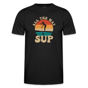 SUP Paddle Board Paddleboarding - Männer Funktions-T-Shirt - Schwarz - Vorne - AI Model Male 178 dark (178cm)