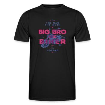 Big Bro et Biker L’homme Le mythe La légende - T-shirt sport Homme - noir - Devant - AI Model Male 178 dark (178cm)