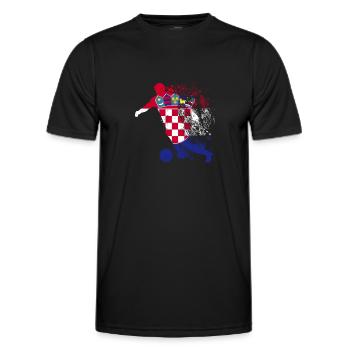 Équipe nationale Croatie Coupe du monde - T-shirt sport Homme - noir - Devant - AI Model Male 178 dark (178cm)
