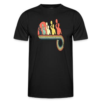 Water Polo Male Player Retro Vintage Rainbow - Men's Functional T-Shirt - black - Front - AI Model Male 178 dark (178cm)