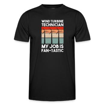 Technicien d’éolienne énergie éolienne de parc éolien - T-shirt sport Homme - noir - Devant - AI Model Male 178 dark (178cm)