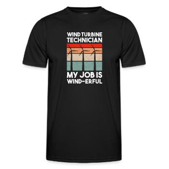 Technicien d’éolienne énergie éolienne de parc éolien - T-shirt sport Homme - noir - Devant - AI Model Male 178 dark (178cm)
