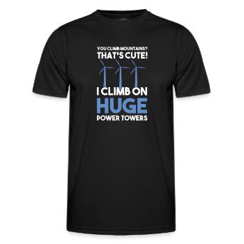 Technicien d’éolienne énergie éolienne de parc éolien - T-shirt sport Homme - noir - Devant - AI Model Male 178 dark (178cm)
