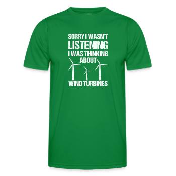 Wind turbine technician wind farm wind power - Men's Functional T-Shirt - kelly green - Front - AI Model Male 178 dark (178cm)
