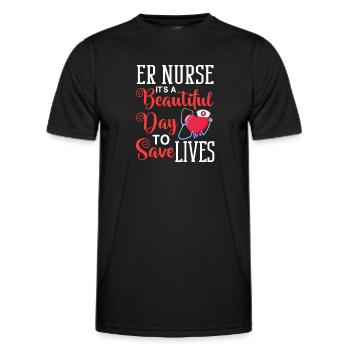 Emergency Department Emergency Nurse First Aid - Men's Functional T-Shirt - black - Front - AI Model Male 178 dark (178cm)