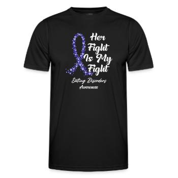 Her Fight Is My Fight In This Family We Fight - Männer Funktions-T-Shirt - Schwarz - Vorne - AI Model Male 178 dark (178cm)