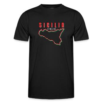 Sizilien flagge Sizilien Palermo Italien - Männer Funktions-T-Shirt - Schwarz - Vorne - AI Model Male 178 dark (178cm)