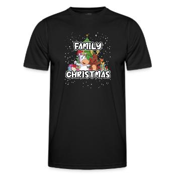 Christmas Family Christmas Tree - Männer Funktions-T-Shirt - Schwarz - Vorne - AI Model Male 178 dark (178cm)