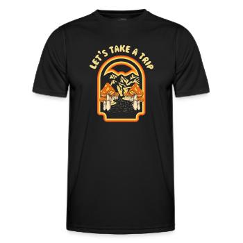 Faisons un voyage Champignons Goblincore Vintage - T-shirt sport Homme - noir - Devant - AI Model Male 178 dark (178cm)
