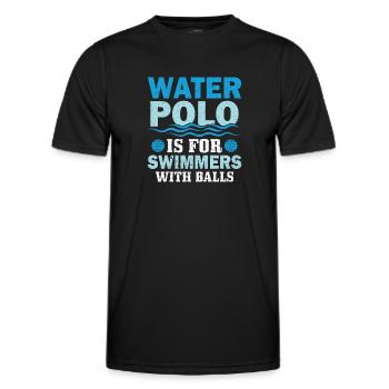 Water Polo Wasserball - Männer Funktions-T-Shirt - Schwarz - Vorne - AI Model Male 178 dark (178cm)