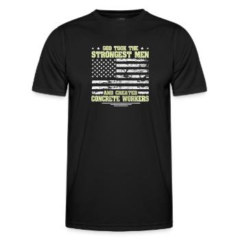 God took Stongest Created Concrete Workers US Flag - Männer Funktions-T-Shirt - Schwarz - Vorne - AI Model Male 178 dark (178cm)
