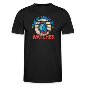 Watch Collector Watch Watchmaker - Men's Functional T-Shirt - black - Front - AI Model Male 178 dark (178cm)