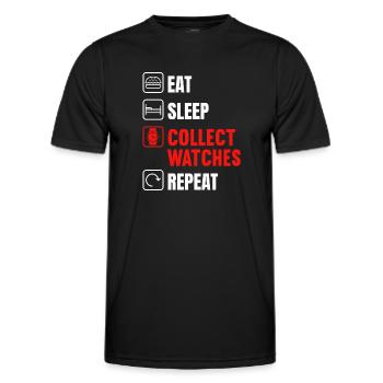 Watch Collector Watch Watchmaker - Men's Functional T-Shirt - black - Front - AI Model Male 178 dark (178cm)