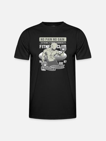 No Pain No Gain Gym - Men's Functional T-Shirt - black