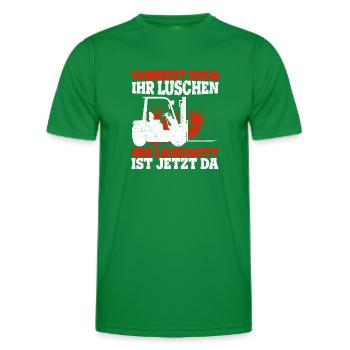 Verneigt Euch Ihr Luschen Der Lagergott Ist Jetzt - Männer Funktions-T-Shirt - Kelly Green - Vorne - AI Model Male 178 dark (178cm)