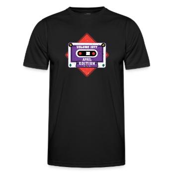Volume 1977 Édition avril - T-shirt sport Homme - noir - Devant - AI Model Male 178 dark (178cm)