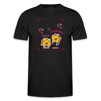 C’est un monde de tacos alors mangez le dessin animé - T-shirt sport Homme - noir - Devant - AI Model Male 178 dark (178cm)