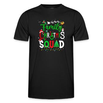Family Christmas Matching Team Santa Elf Squad - Men's Functional T-Shirt - black - Front - AI Model Male 178 dark (178cm)