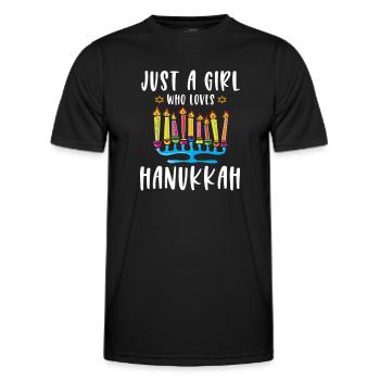 Juste une fille qui aime Hanoukka Menorah juive - T-shirt sport Homme - noir - Devant - AI Model Male 178 dark (178cm)