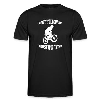 Mountainbike Fahrradtour Fahrradfahrer Radfahren - Männer Funktions-T-Shirt - Schwarz - Vorne - AI Model Male 178 dark (178cm)