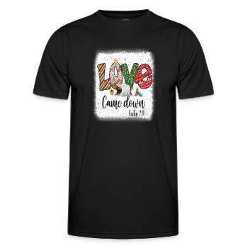 Love Came Down Luke 211 Baby Jesus Christmas - Männer Funktions-T-Shirt - Schwarz - Vorne - AI Model Male 178 dark (178cm)