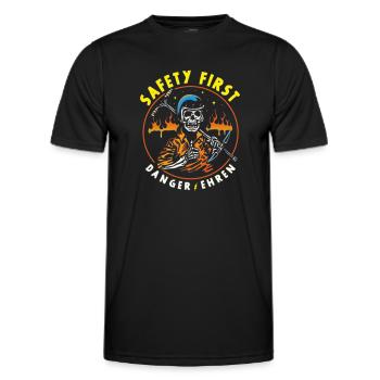 Honorer la sécurité avant tout - T-shirt sport Homme - noir - Devant - AI Model Male 178 dark (178cm)