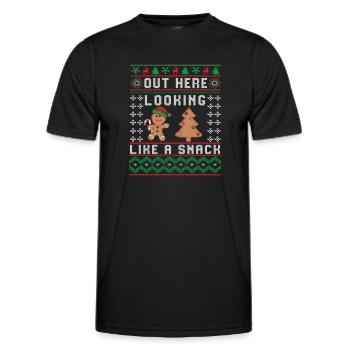Out Here Looking Like A Snack Christmas Cookie - Männer Funktions-T-Shirt - Schwarz - Vorne - AI Model Male 178 dark (178cm)